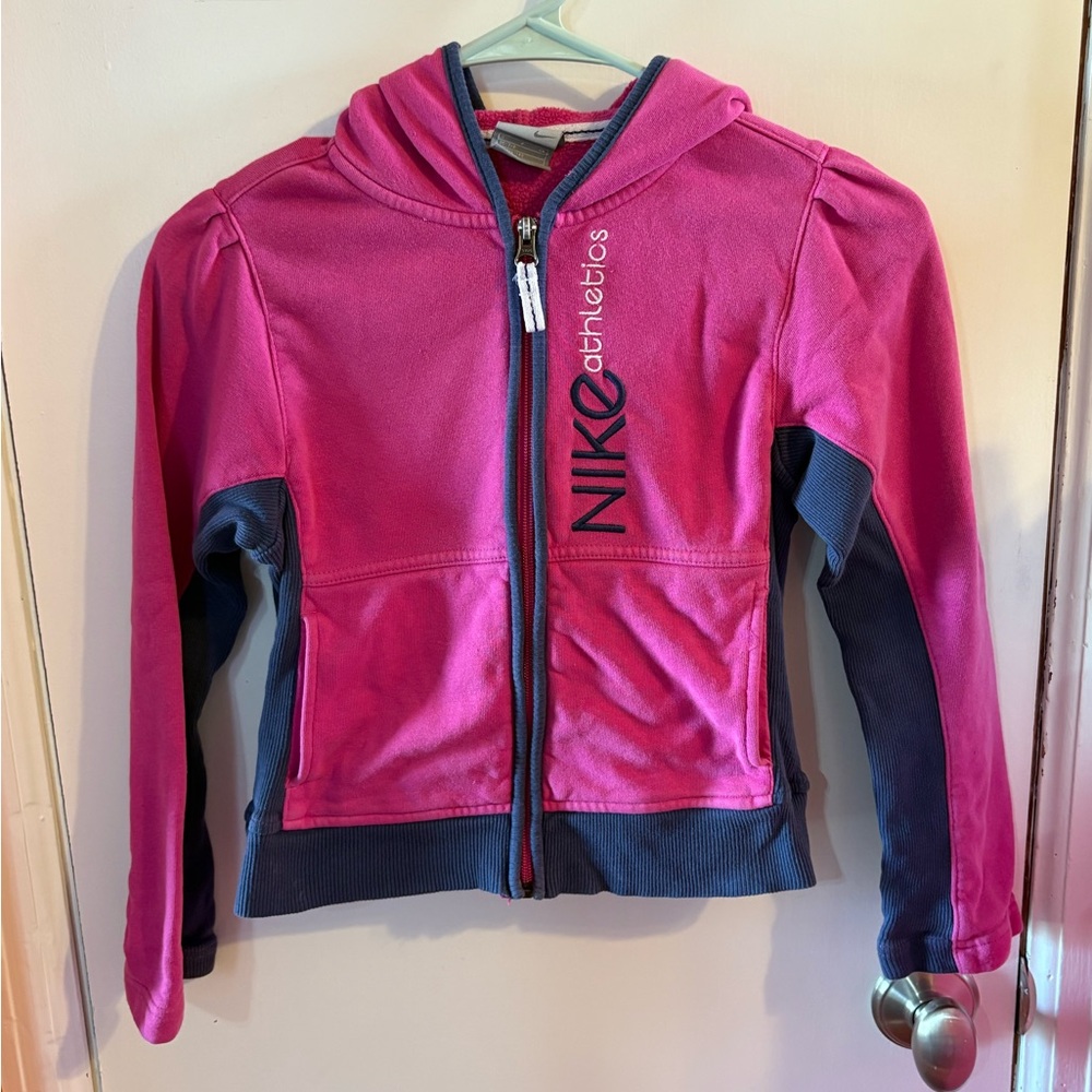 Nike Pink and Blue Hoodie